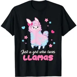 Llama Girl Shirt Just A Girl Who Loves Llamas Cute T-Shirt