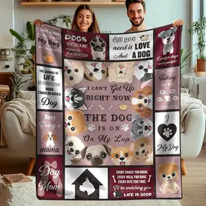 Personalized Dog Print Blanket, Pet Gift Flannel Series, Bedding, Dormitory, Car, Office, Air Conditioning, Multi-Purpose, Multiple Sizes