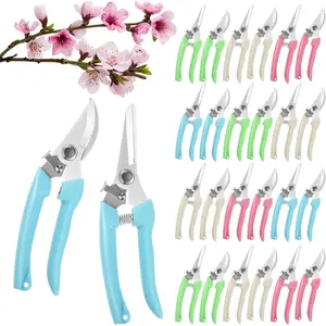 24 Pcs Flower Shears Pruning Scissors Valentine Plant Scissor Clippers Hand Bypass Pruner for Plants Hedge Tree Cutting Miniature Modeling(Multicolor)
