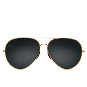 Tangle Free Aviator - Black Gold Polarized