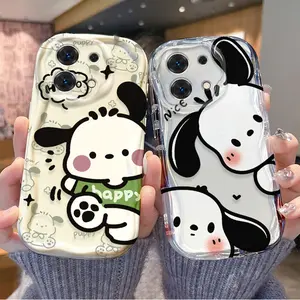 Lovely Sanrio Pochacco Wave Case For iPhone case 17/16/15/14/13/12/11  Silicone Protective Cover