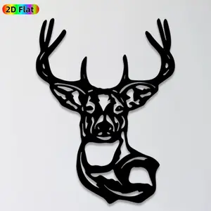 1pc Deer Head Metal Wall Art, Majestic Deer Statue Mural, Ideal Gift for New Year, Christmas, Wildlife Decor Enthusiasts, Rust-Resistant Metal Wall Decor Wall Sculptures, Perfect for Living Room Wall & Garden Fence, Unique Home Outdoor Decor