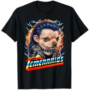 Punk Chihuahua Los Temerarios T-Shirt Retro Rock Graphic Tee