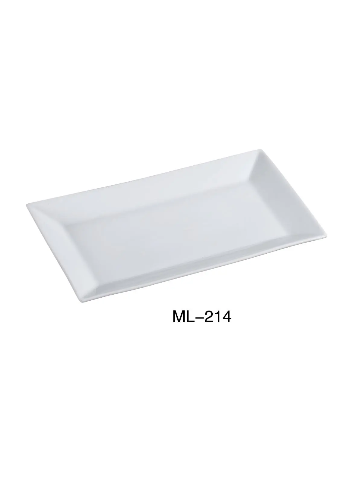 Yanco ML-214 Modern Super White Porcelain Rectangular Dinner Plates - 14x8 in, Durable, Easy to Handle, Dishwasher Safe, Convenient, Pack of 12, 39.6 Lbs