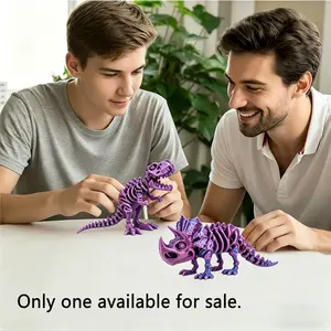 3D Printed Dinosaur Stress Relief Toy, Flexible Dragon Skeleton, Adult Desk Decor, Easter Egg Filler, Cool Gift for Kids and Adults