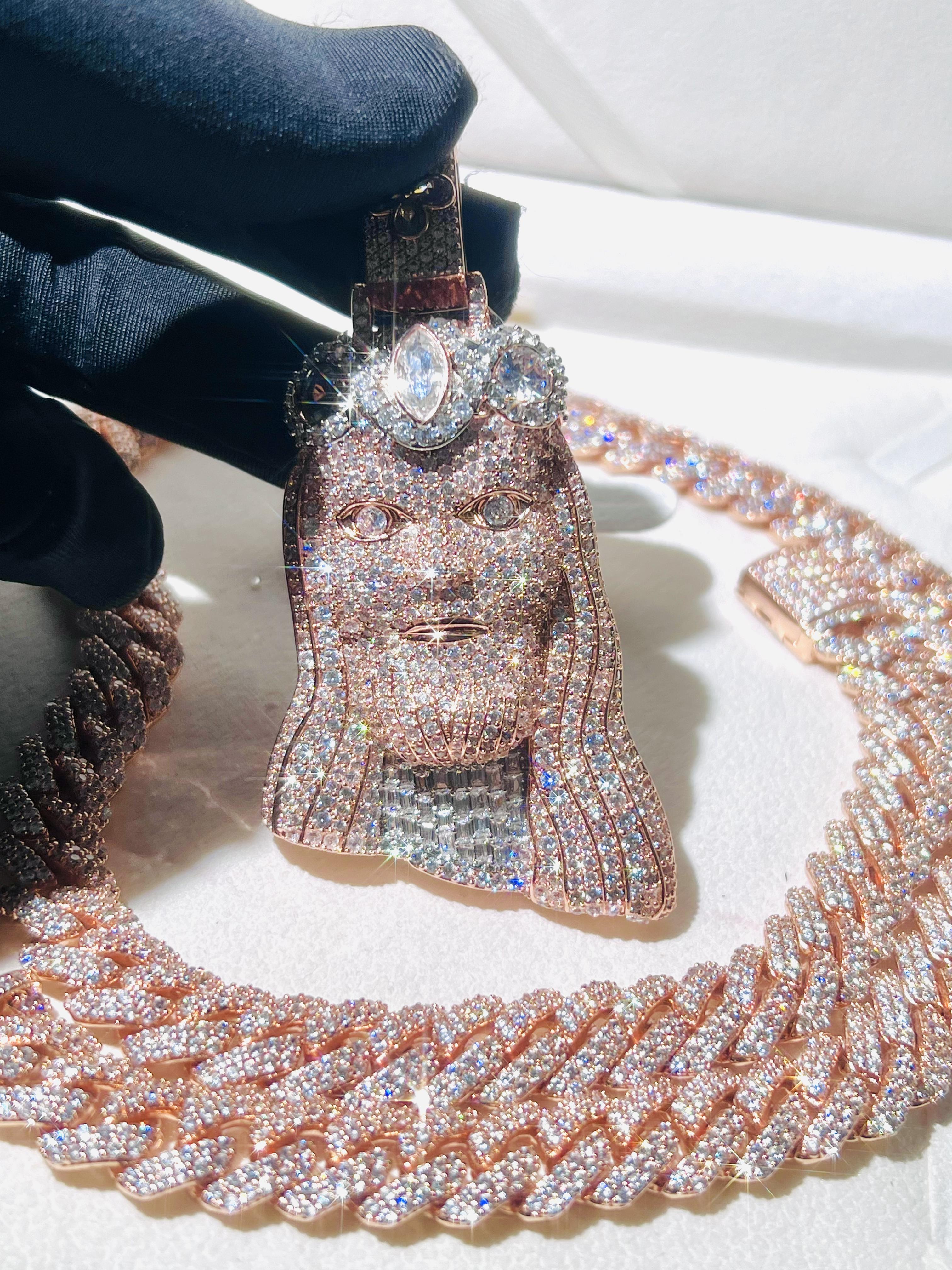 Ice Diamond Jesus Customized Luxury Hip Hop Men's Jesus Pendant High Quality Fashion Trend Charm Jesus Pendant Jewelry Easter Valentine's Day Thanksgiving Father's Day Gift