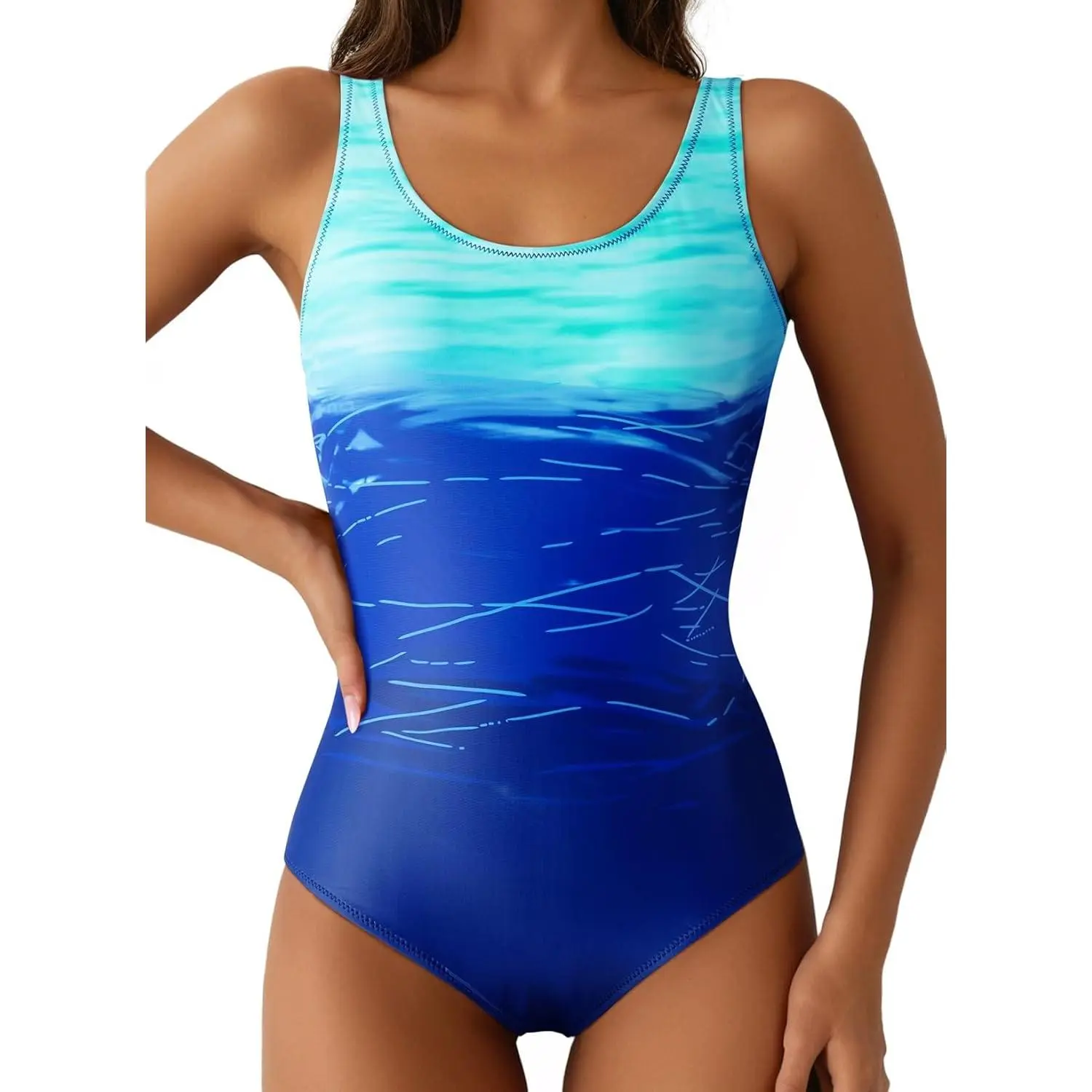 Summer target bathing suits Womens Color Block Print One Piece Swimsuits Athletic Training Swimwear Bathing Suits