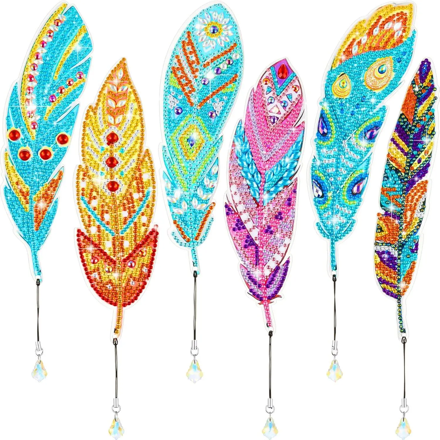 6 count  Painting Bookmarks Kits DIY 5d  Bookmark Rhinestone DIY Bookmarks   Art  for Adult Arts  Crafts Gifts