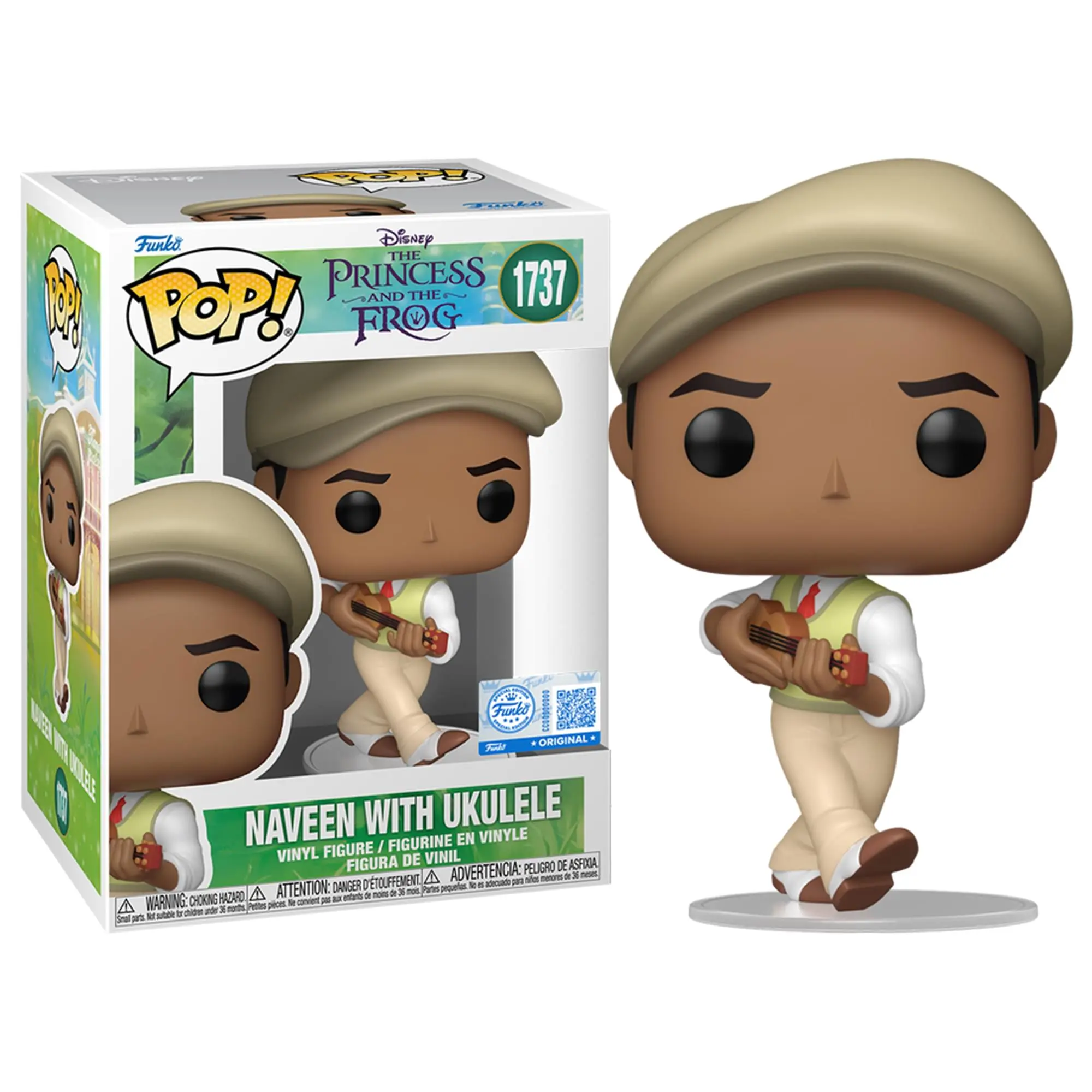 Disney The Princess and the Frog POP Action Figure, Naveen With Ukulele, Ideal for Toy Collector Lifestyle, 12 Years Above