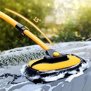 40'' Long Handle Car Wash Mop Brush, 15° Ergonomic Design, Microfiber Material, Avoid Scratching, Retractable Aluminum pole(Durable), Auitable for Cars, Truck, SUV and Home Cleaning - Car Wash Accessories! Clean Tool