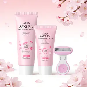 Laikou Sakura Hair Removal Cream , Deep Depilation, Body Care, Perfect for Smooth Skin, Suitable for all skin types and body parts