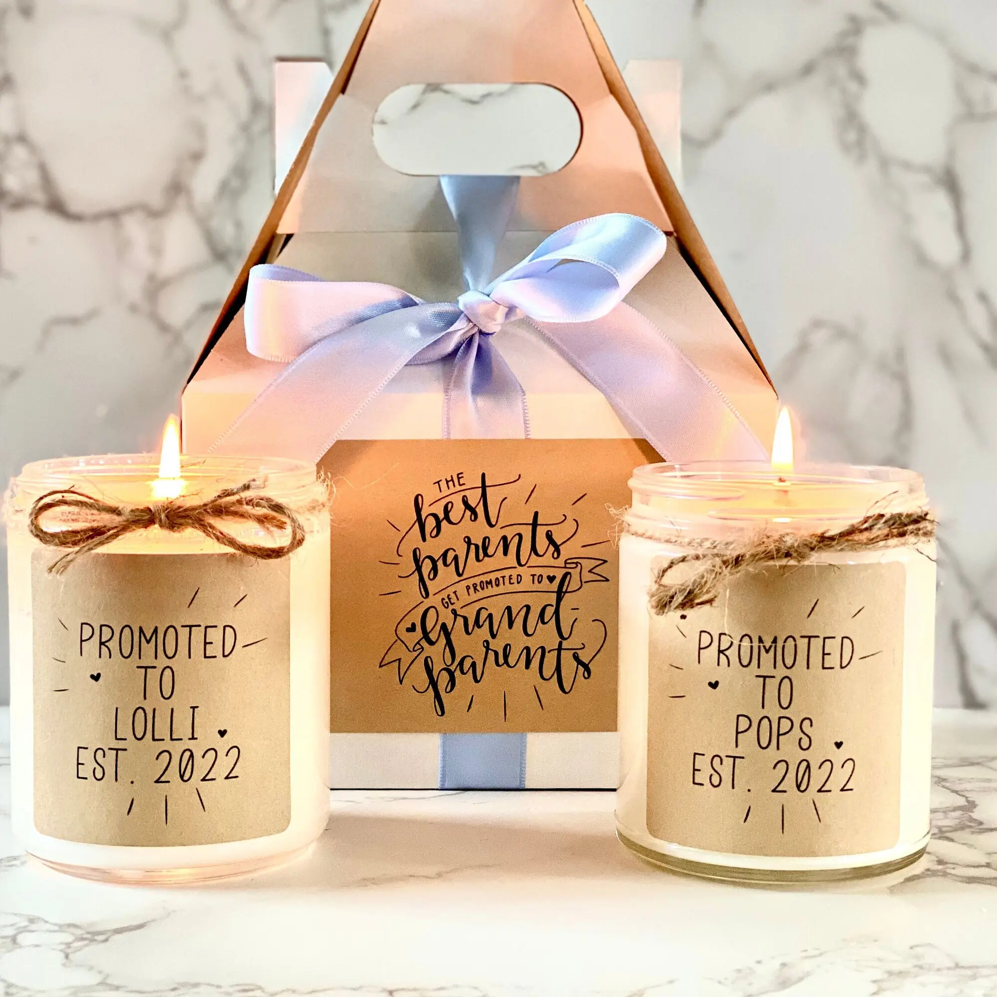 New Grandparents Gift, Promoted to Grandma, New Grandma Gift, New Grandpa Gift, Soy Candle Set, Candle Gift Set, Personalized Grandma Gift
