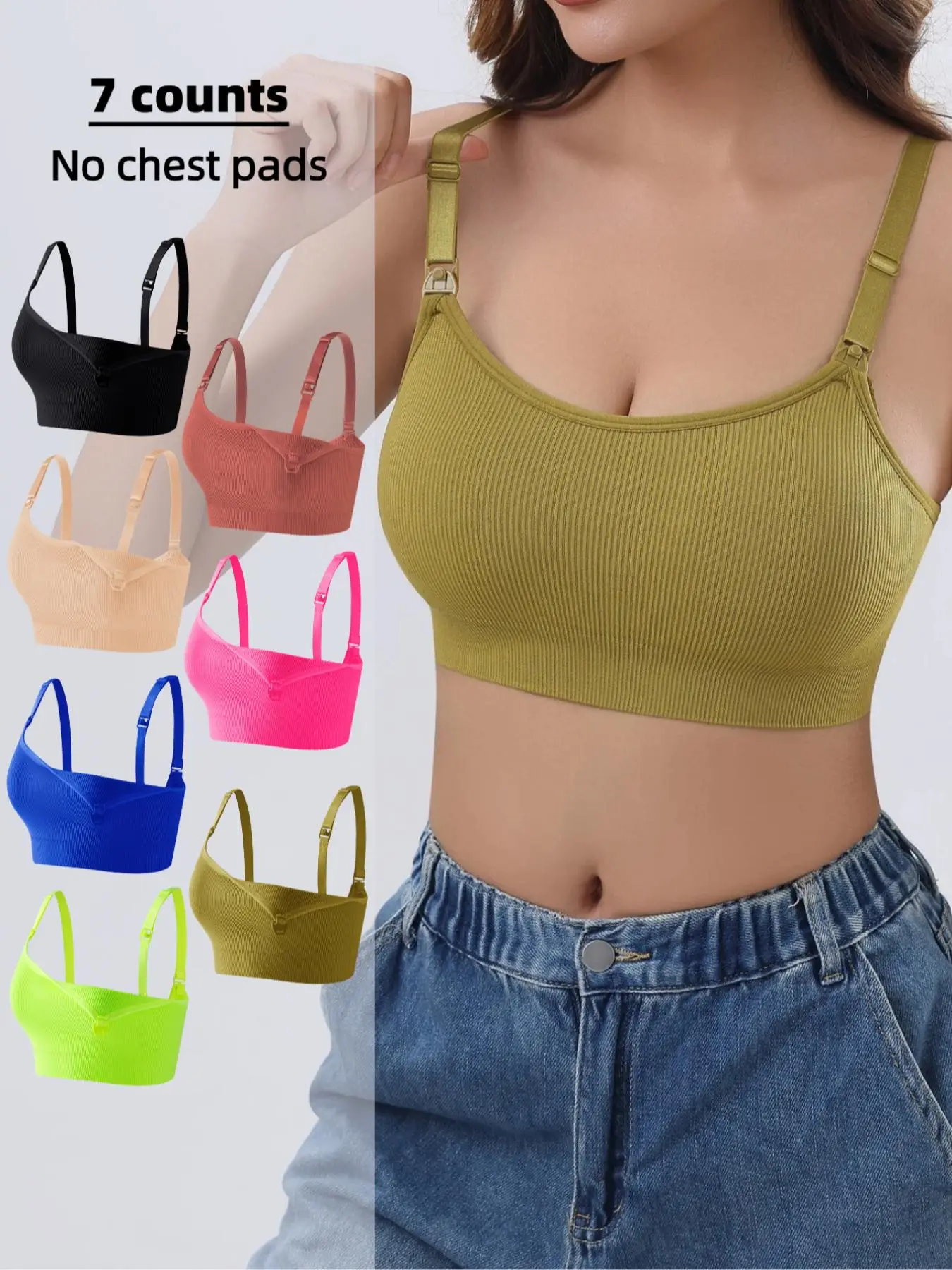 Maternity Solid Color Adjustable Strap Pregnancy Prenatal Nursing Bra, Comfortable Breathable Nursing Bra, Valentine's Day Gift, Maternity Underwear P