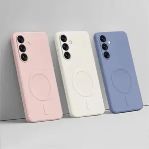 Luxury Silicone Magnetic Wireless Charge Case For Samsung Galaxy A55 S24 S26Ultra S23 FE S22 21Plus Magsafe Shockproof Cover