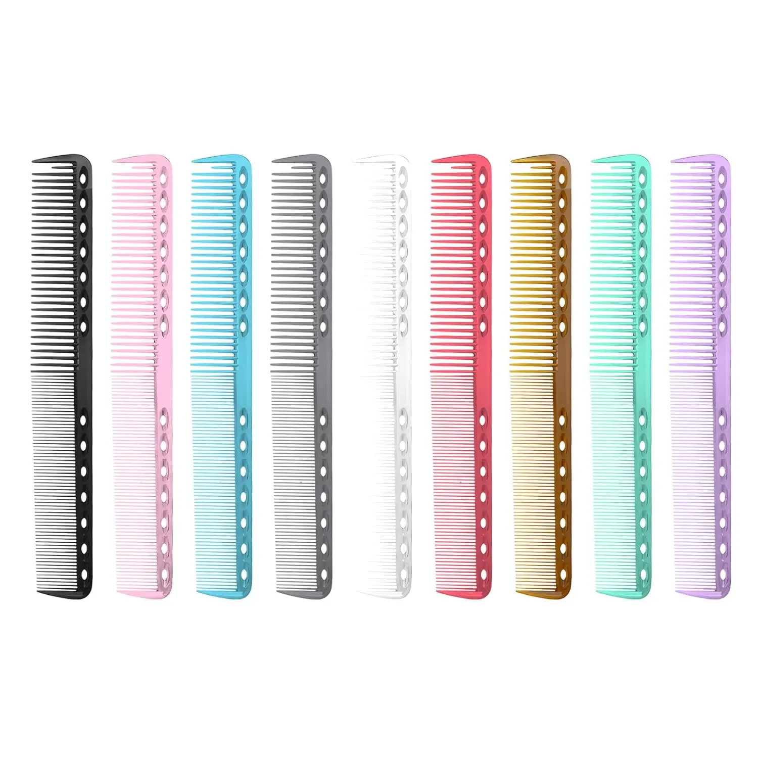 9 PCS Carbon Fine Hair Cutting & Straightening Combs - Heat-Resistant Professional Tools for Hair Stylists, Hair Straightening Comb