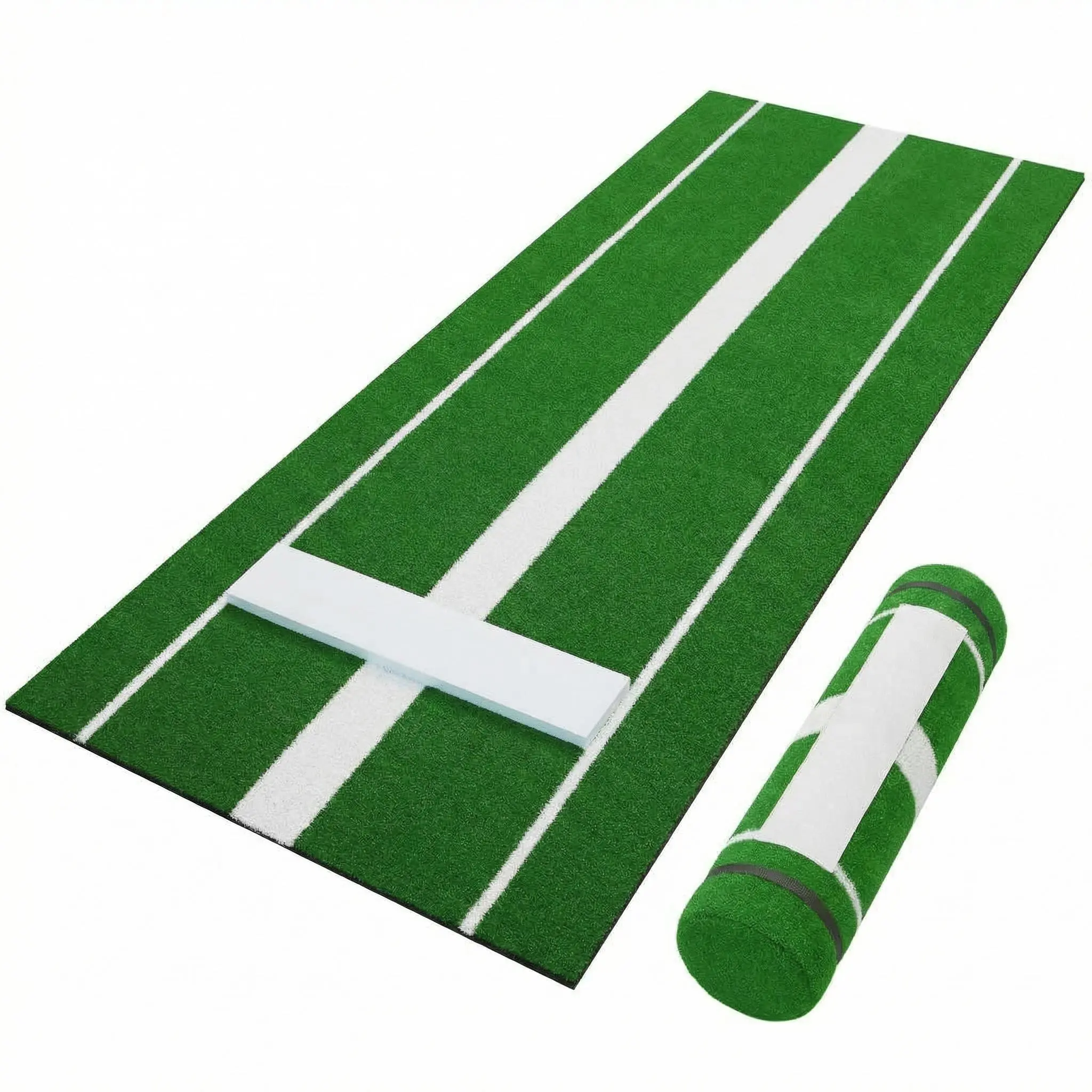 GARVEE 10x3 ft Professional Softball Pitching Mat - All-Weather Practice Mat with EVA & UV-Resistant Turf for Indoor/Outdoor Training,Green