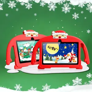 Christmas Toddler Tablet PC 7 Inch Android System Dual Camera Quad Core Processor 3+32GB Storage WiFi Bluetooth-compatible Shockproof Case