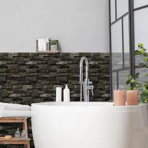 Removable Self-adhesive Marble Tile Wallpaper, 12pcs/set 12 Inch X 12 Inch Self-adhesive Wallpaper, Fashionable Home Decoration for Kitchen, Bathroom, Bedroom