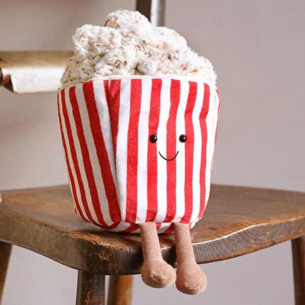 JellyCat Cute Popcorn Plush Toy with Soft Fluffy Top and Dangling Legs Perfect for Hugging and Playing Ideal Gift for Toy Lovers
