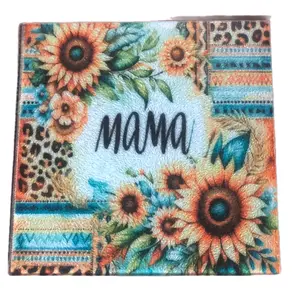 Mama Sublimation Design Glass Cutting Board 8 x 8 - Kitchen Chopping Board for Efficient Cooking Stylish