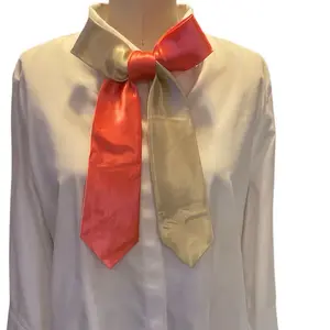 Satin Color Contrasted Bowtie Choker Necklace