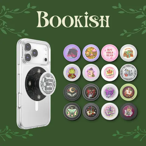 PopSockets Bookish Series MagSafe PopGrip - Wireless Charging Stand, Magnetic Holder, Cell Phone Stand, 1-Hand Steady Hold, Hands-Free Video Watching, Phone Accessories Compatible with All PopMounts Sold Today