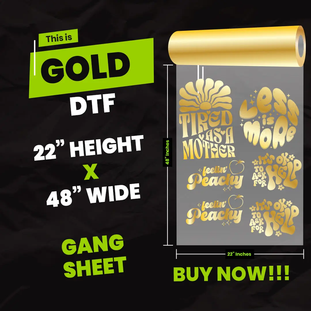 DTF Gang Sheet 22x48 | Custom Transfers | Bulk T-Shirt Printing