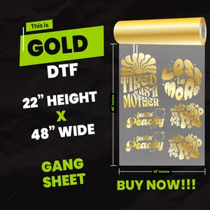 DTF Gang Sheet 22x48 | Custom Transfers | Bulk T-Shirt Printing