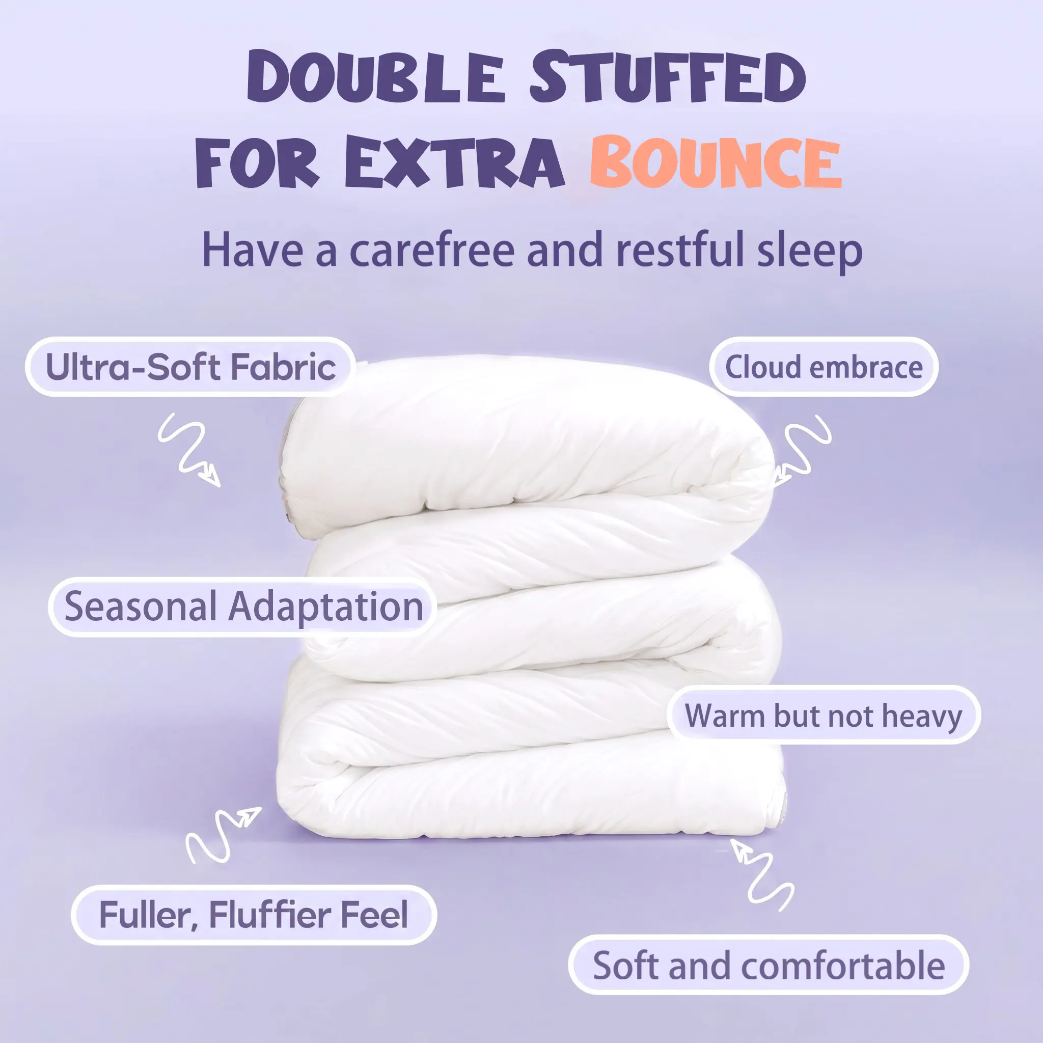Bedhacker Comforter Set - Cloud-Like Double Filled Comforter, Ultra Soft, Breathable, Machine Washable Bedding for Bedroom, Dorm sohochic