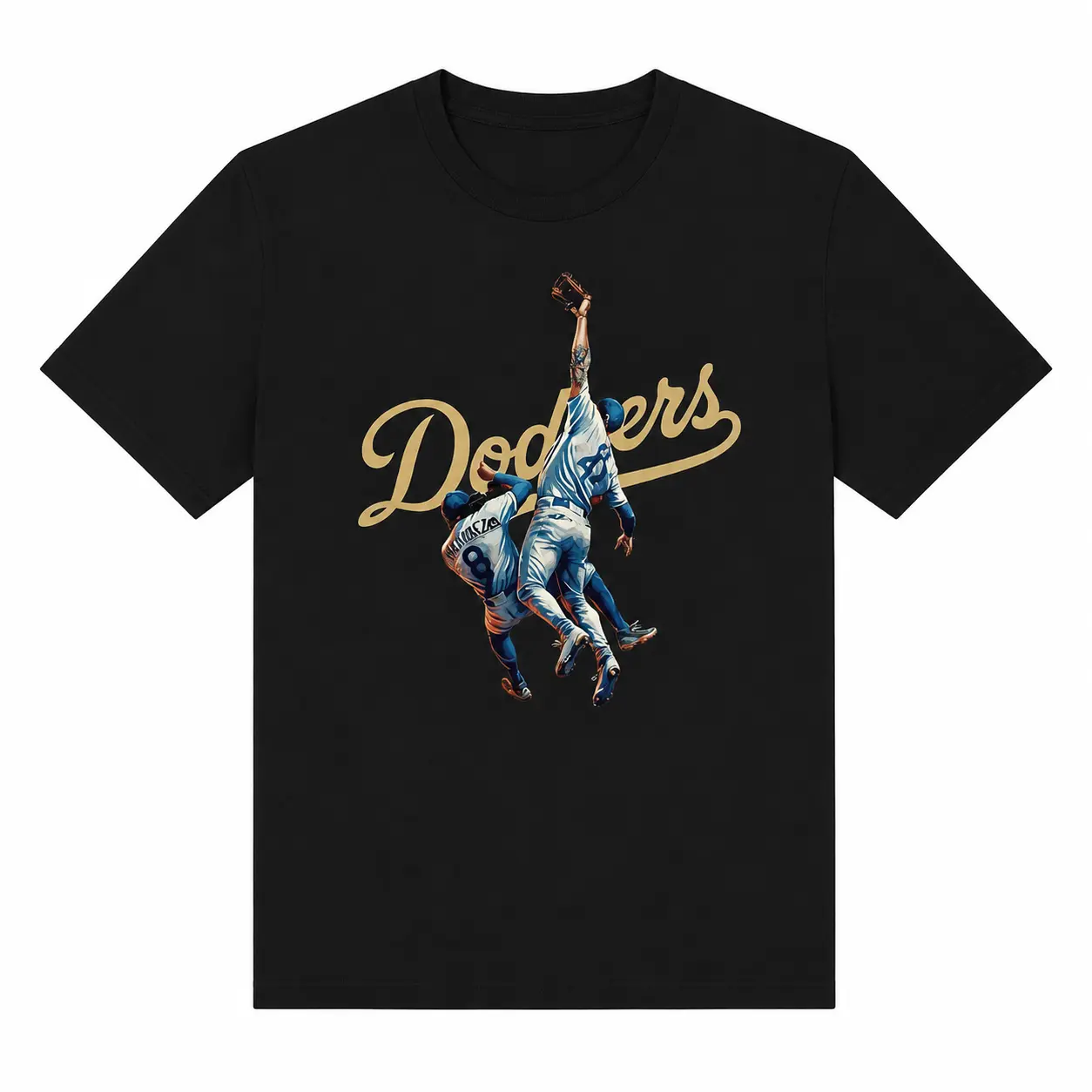 Unisex LA Baseball Catch Dodger Game Graphic T-Shirt - Vintage Sports Fan Short-Sleeve Crew Neck Summer Tee