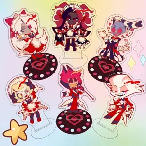 10Cm Acrylic Standing Sign for Hazbin Hotel Alastor Vaggie Charlie Angel Dust Chibi Version Humanoid Anime Standee Creative Gift