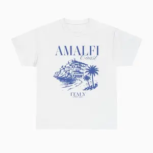 Amalfi Coast patterned T-shirt, crew neck sweatshirt| Unisex heavy cotton T-shirt| Italian vacation shirt, summer beachwear, travel gift, casual wear
