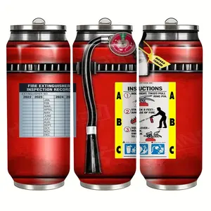 1pc 17oz Stainless Steel Insulated Cup, Abc Dry Powder Fire Extinguisher Design Pattern, Reusable Hand Wash Only, Ideal for Camping Travel Office Commute