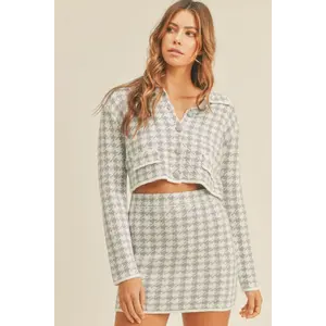 Clueless Houndstooth Skirt Set