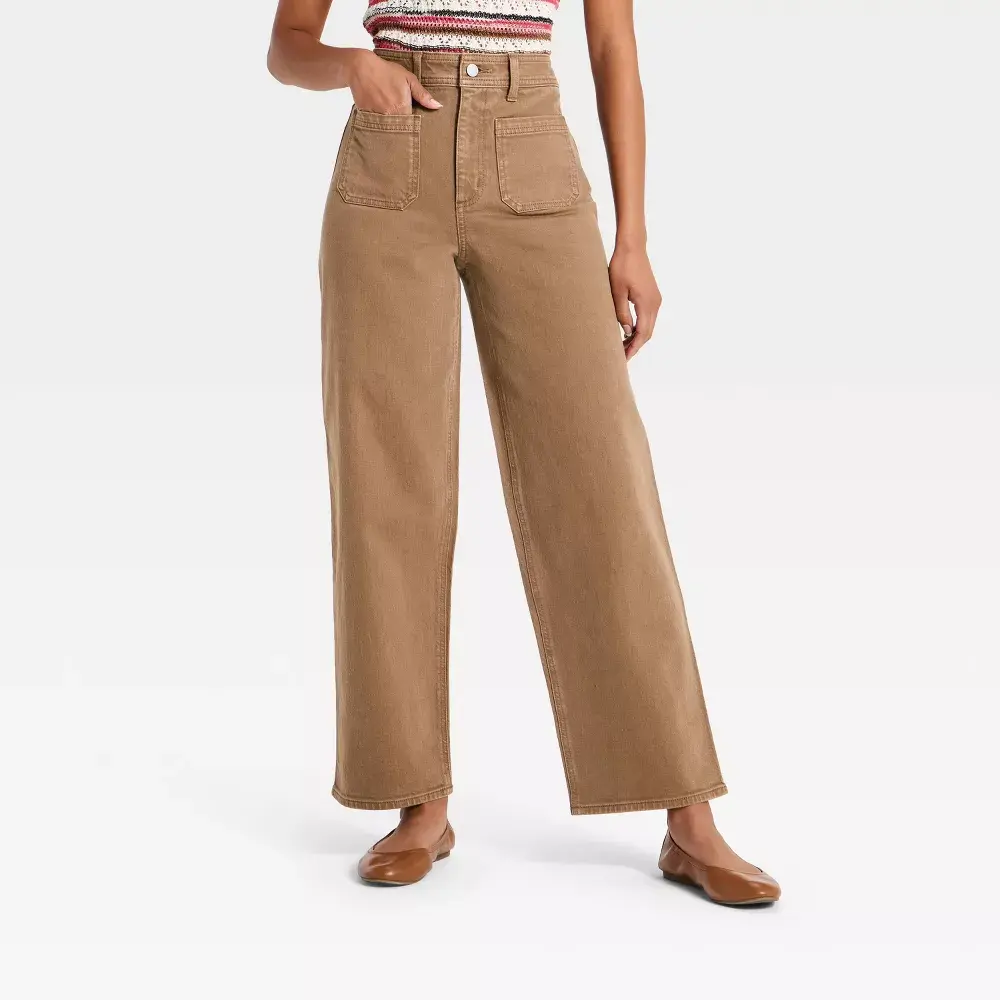 Womens's Highest-Rise Sailor Straight Jeans - Universal Thread Brown 6