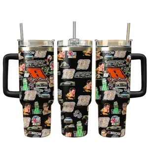 Racing Legend 8 Tribute 40oz Tumbler With Handle, Custom Name Cup, Thanks For The Memories Travel Mug, Gift for Race Fans.