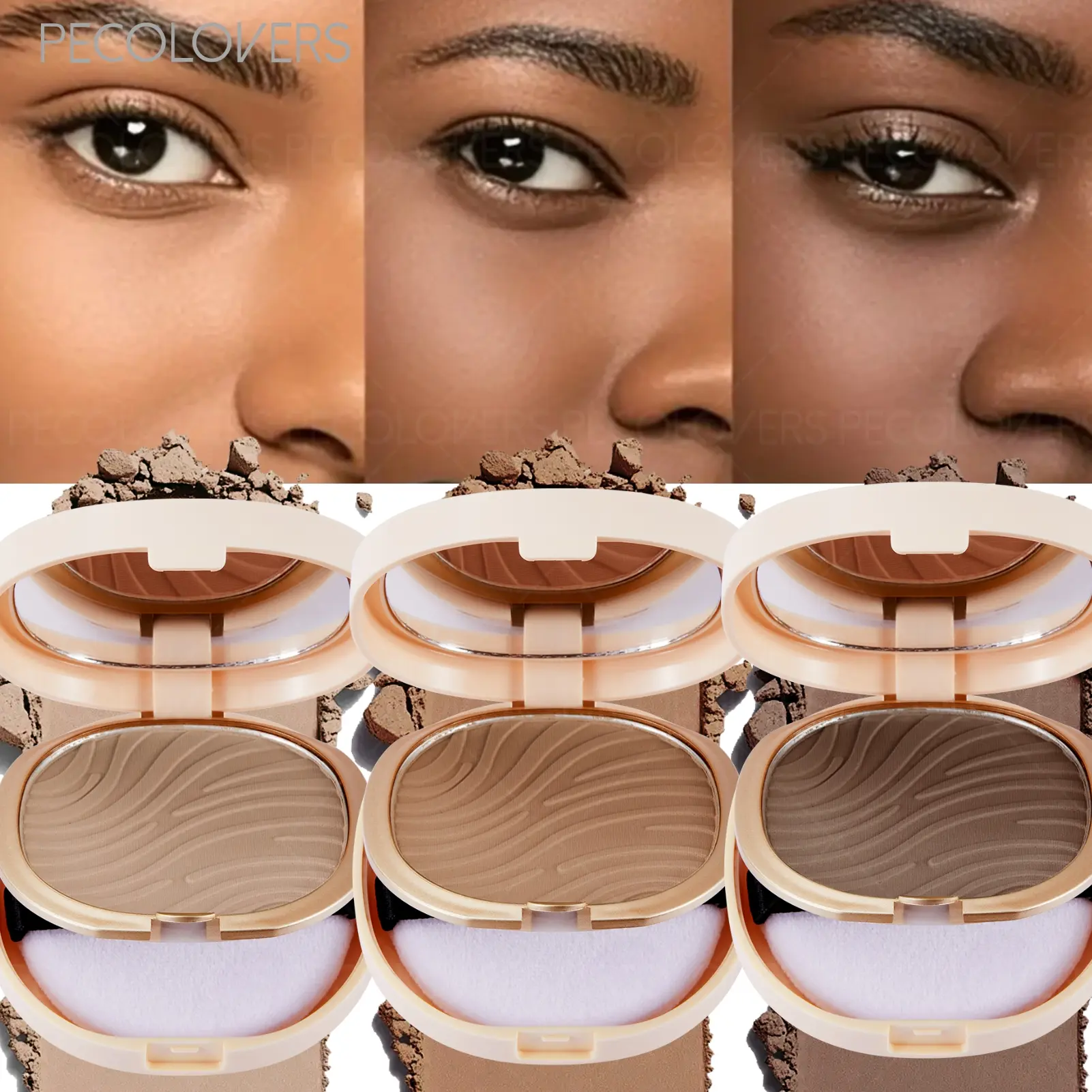 Oil-control Face Pressed Powder 24 Hours Waterproof Matte Face Makeup Cosmetic Setting Compact Powder