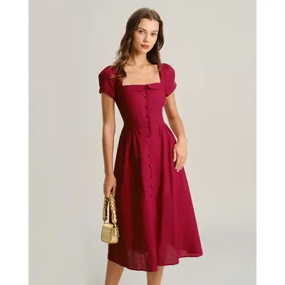 Red Christmas Dress Church TikTok Shop