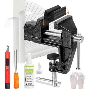 Golf Grip Kit for Regripping Golf Clubs - Include Portable Table Vise Rubber Clamp, 15 Tapes Strips, Golf Grip  with Solvent