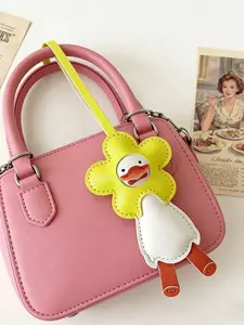 Unique Duck-Shaped Bag Charm, Cute PU Leather Keychain, Phone Strap, Car Accessory, Valentine's Gift for Pet Lovers, Women