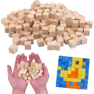 Wooden Blocks for Crafts, 200 Pack - 1/2 Inch Wooden Blocks for Crafts and DIY Projects, Unfinished  Cubes, Counting Cubes for , Makers, and Classrooms