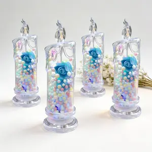 4 Pieces Set, Simulation Electronic Candle Lights, Suitable for Wedding, Birthday, Restaurant, Wedding, Romantic Confessions, Decorative Ambient Lights, Bar Tabletop Decorative Candle Lights