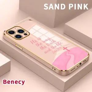 Electroplated TPU Phone Case for iPhone 15 Pro Max 16 14 Plus 13 12 11 Divine Path Truth Pattern Classic Straight Design Scratch Resistant Softcase