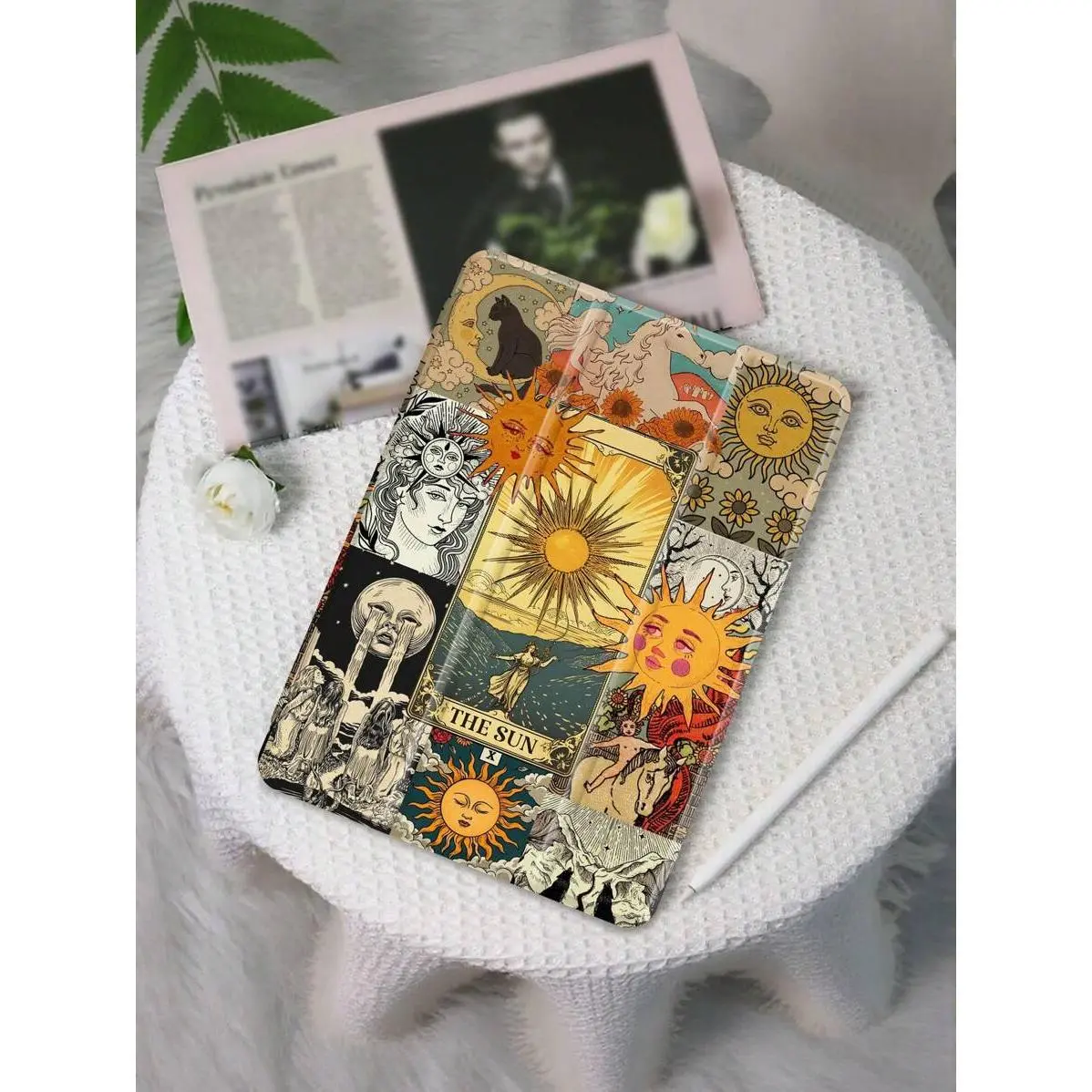Tarot Card Patchwork Protective Case Compatible With IPad Air 4/5 10.9 Inch, IPad 7/8/9/10.2 Inch, IPad 10th Generation, Kindle Paperwhite 12th Gen 2024, Kindle (11th Generation) 2022 Release, Galaxy Tab S6 Lite 10.4 Inch, With Auto Sleep/Wake Feature, Co