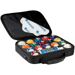Aramith Padded Billiard Pool Balls Set with Travel Case and Chalk for Smooth Play