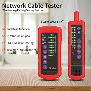 Digital Network Cable Tester with Cable Tracing, Port Flashing, Toner & Probe for Wire Hunting, Low Voltage Prompt & Headphone Jack