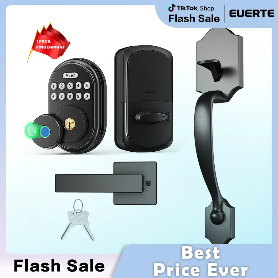 Fingerprint Door Lock Set - Keyless Entry Door Lock, Keypad Deadbolt, Digital Smart Password, Automatic Lock, Easy to Install, Suitable for Garage and Entry Door