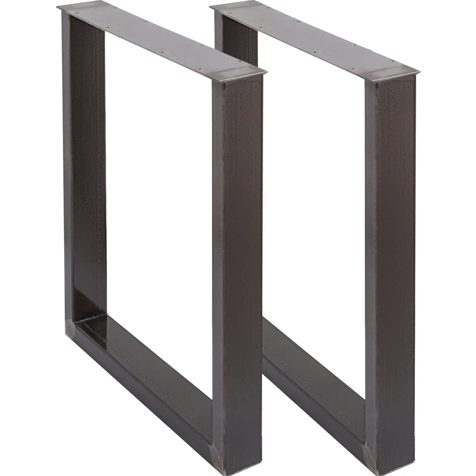 【Summerfinds】VEVOR Set of 2 Steel Table Legs 28\'\'Height 23\'\'Wide Dining Table LegsHeavy Duty 3.1\" Square Box Section Square Table Legs28x23x3.1 Inch Original Color Industrial Country Style Metal Dining L