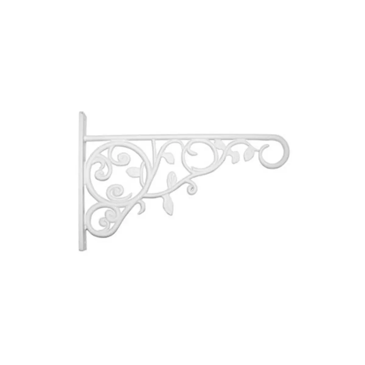 Panacea Products 259390 9 in. Cast Aluminum Hanging Plant Bracket with White Leaves, Heavy-Duty Hanging Bracket for Supporting Plants, Supports Plants