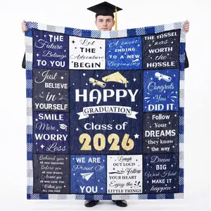 Graduation Blanket Class of 2026 Graduation Gift for Him, Grad Blanket for Men, High School College Masters Degree Phd Graduates Celebration Party Favors Decorations